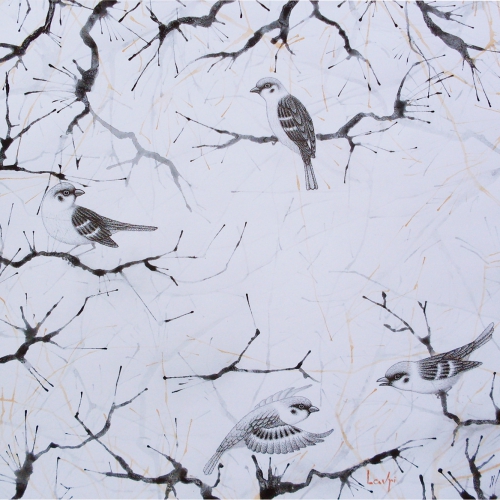 Birds, graphics on paper, 35/35 cm, 2018