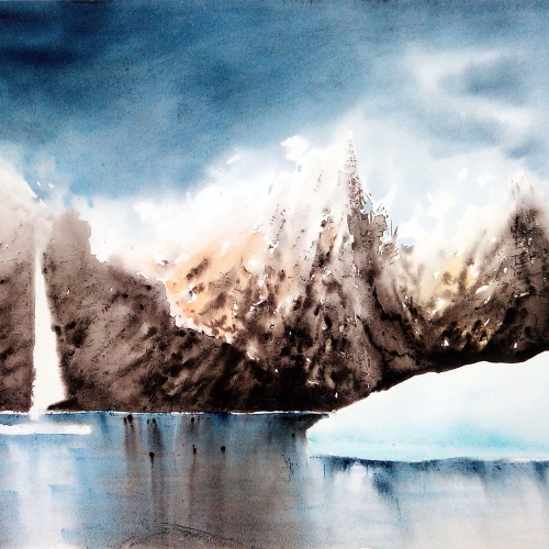 Landscape 11, watercolor on paper, 50/34 cm, 2021
