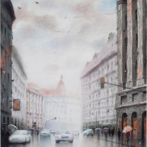Warsaw, watercolor on paper, 41/55 cm, 2019